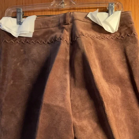 1990s High-waisted Western Suede Pants with Turquoise and Metal Studs - Picture 6 of 10